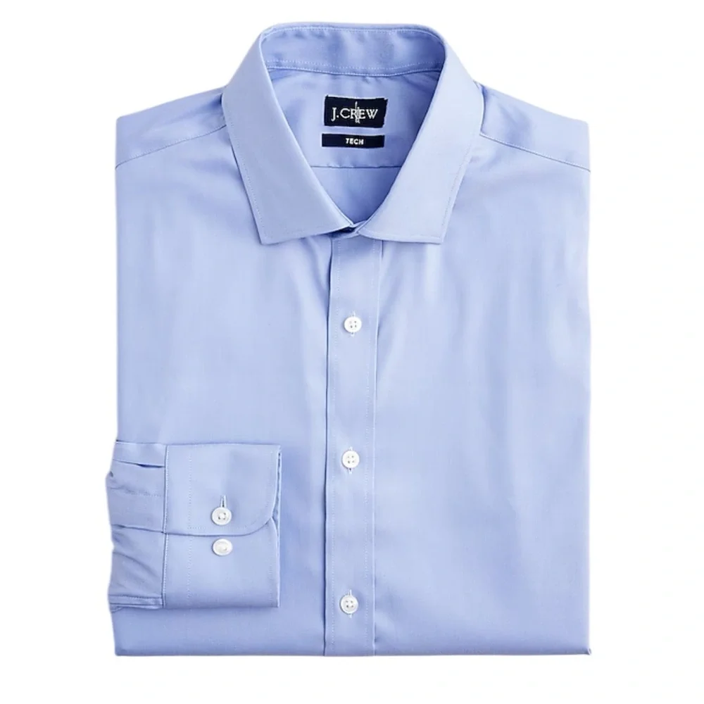 J.Crew Bowery performance stretch dress shirt in lake blue twill